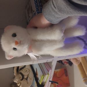 Vintage Classic Ty 1996 Crystal The White Cat Beanie Baby